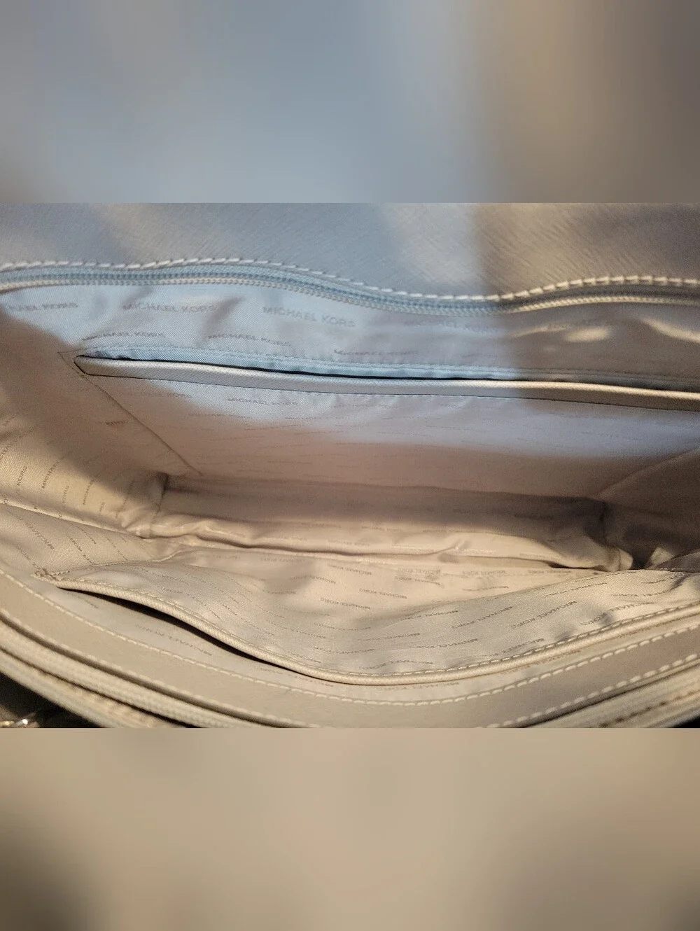 Michael Kors Neutral Saffiano Tote in Light Taupe
